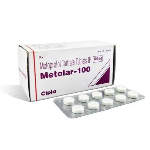 Metolar 100 Metoprolol Tartrate Tablet, Cipla Ltd, 10 Tablets In 1 Strip